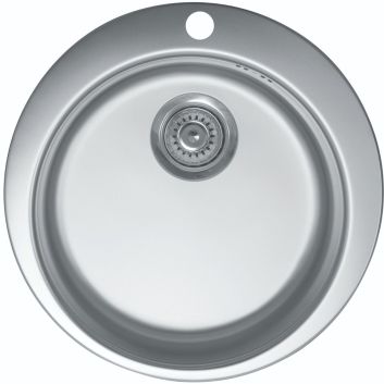 Inox okrugli sudoper Luna E480 sa sifonom, za ormarić od 50 cm