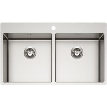 Doppelspüle aus Edelstahl TASCA PURA 86 IF 2V